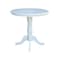 International Concepts Round 36 in Rd Top Pedestal Table, 12 in Leaf, Adjustable Height, White, 36 W, 48 L, 34.9 in H, Wood K08-36RXT-6B - alternate 1
